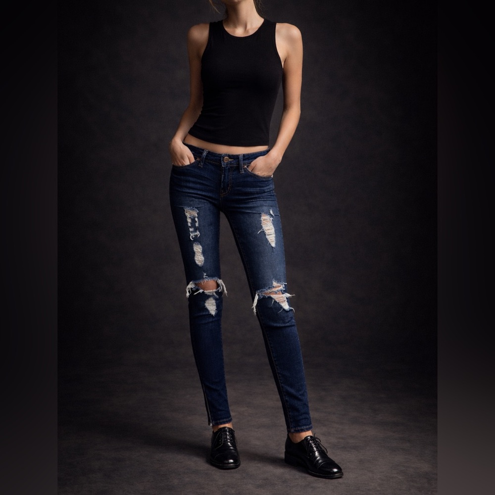 Function & Fringe Edit | Free People Genetics Denim Distressed Skinny Jeans